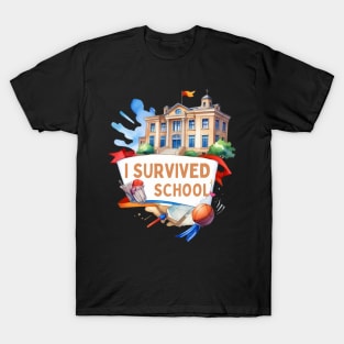School's out, I survived school! Class of 2024, graduation gift, teacher gift, student gift. T-Shirt